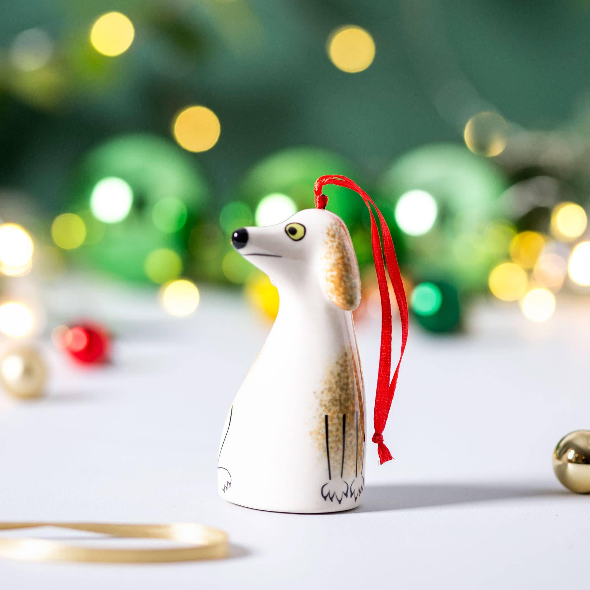 Handmade Ceramic Dog Festive/Christmas Decoration