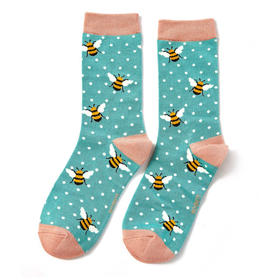 Bamboo Bumble Bee Socks Turquoise