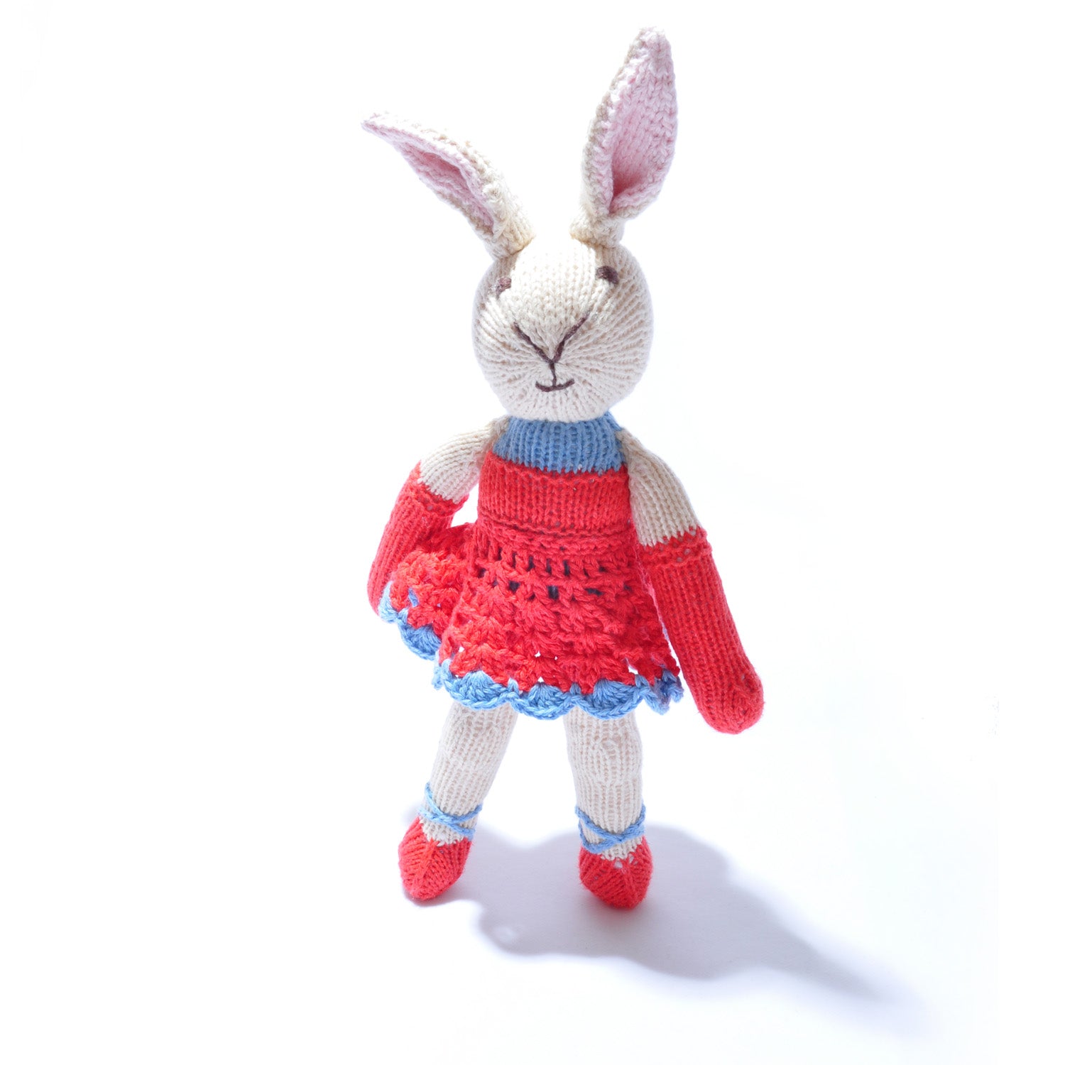 Knitted Rabbit in a Red Ballet Dress