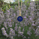 Indigo Blue Moon and Star Enamel Necklace