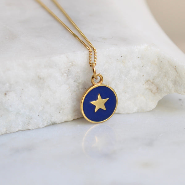 indigo blue star necklace 