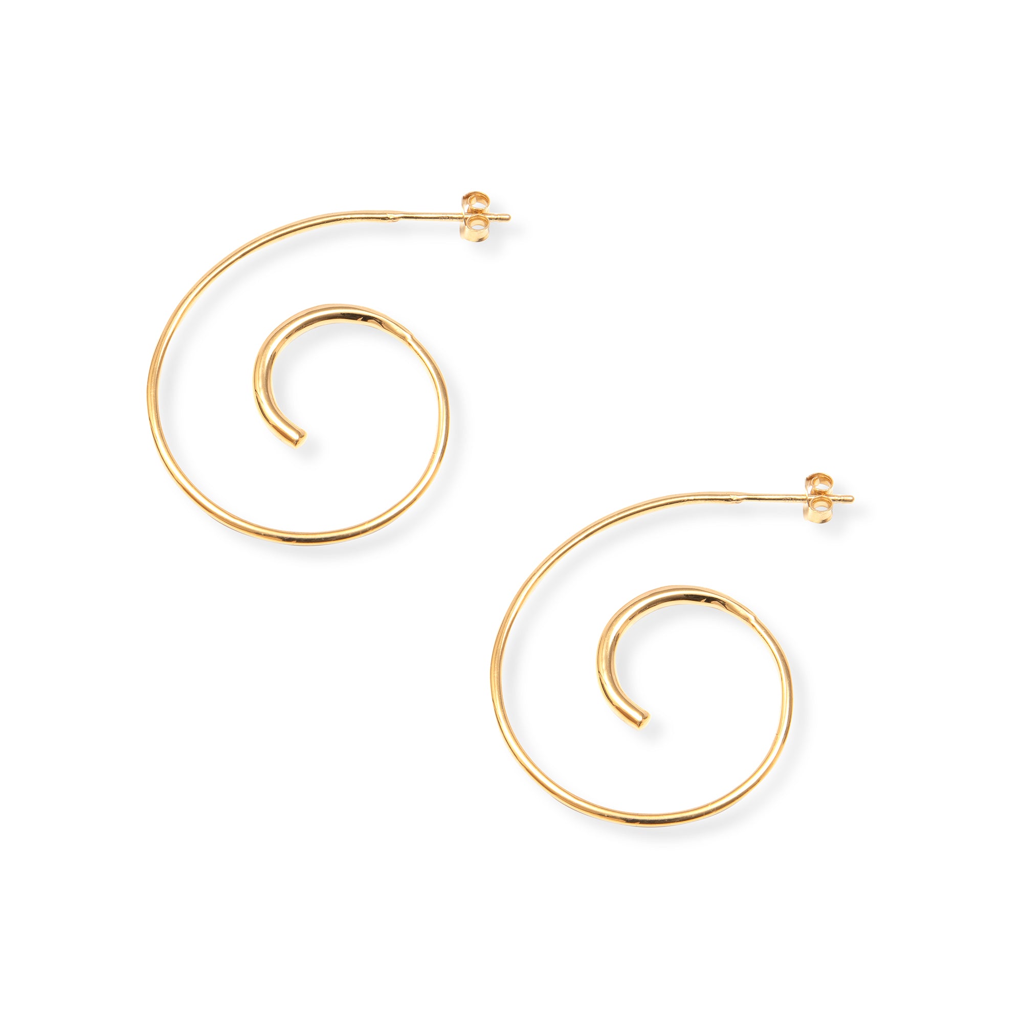 Spiral Hoop Earrings Gold Vermeil