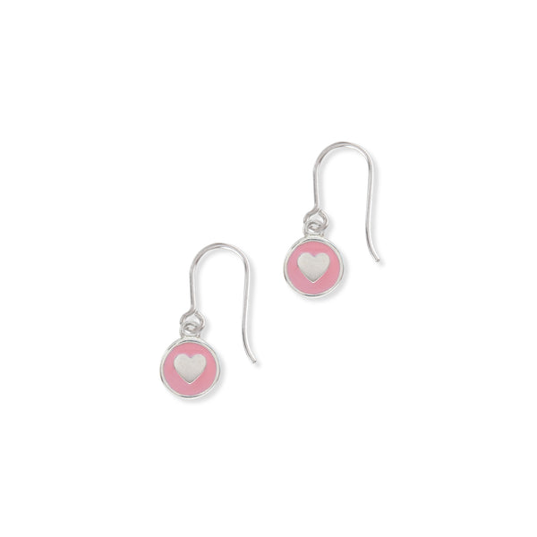 powder pink heart earring 