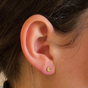 mini moon solid gold earrings 