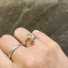 Citrine Adjustable Birthstone Ring Sterling Silver November