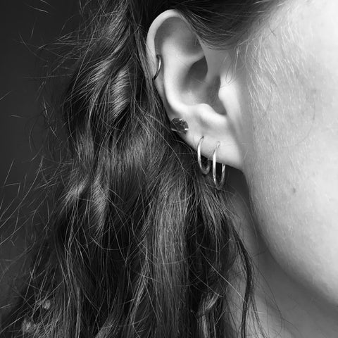 Half Hoop Earrings Sterling Silver