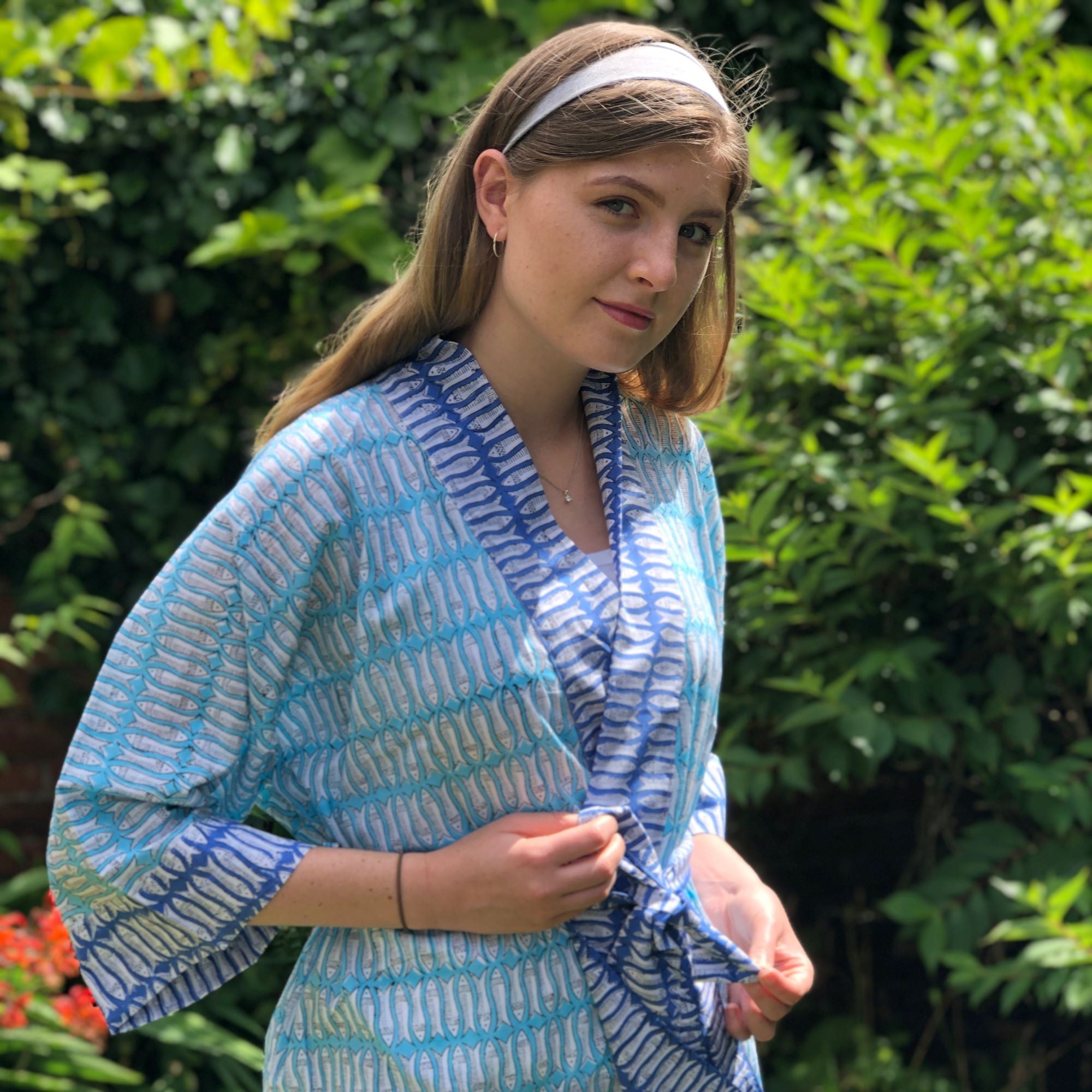turquoise kimono 