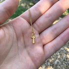 Tiny Angel Charm Necklace Gold Vermeil