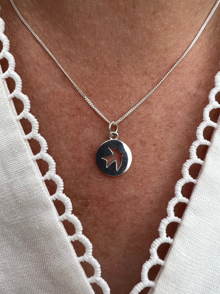 swallow silhouette necklace 