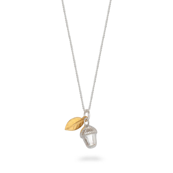 acorn necklace with leaf 