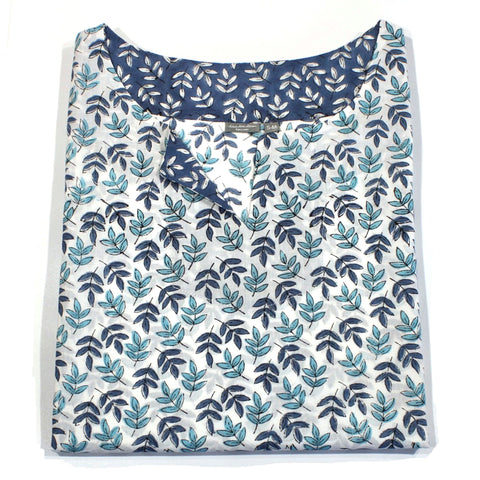 Blue and turquoise leaf summer tunic 