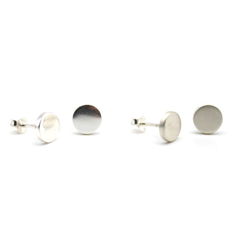 Brushed and polished full moon studs 