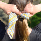 yellow fish hair scarf